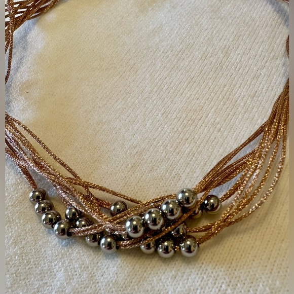 Gold and Silver Multi-Strand Necklace with magnetic clasp - Picture 4 of 6